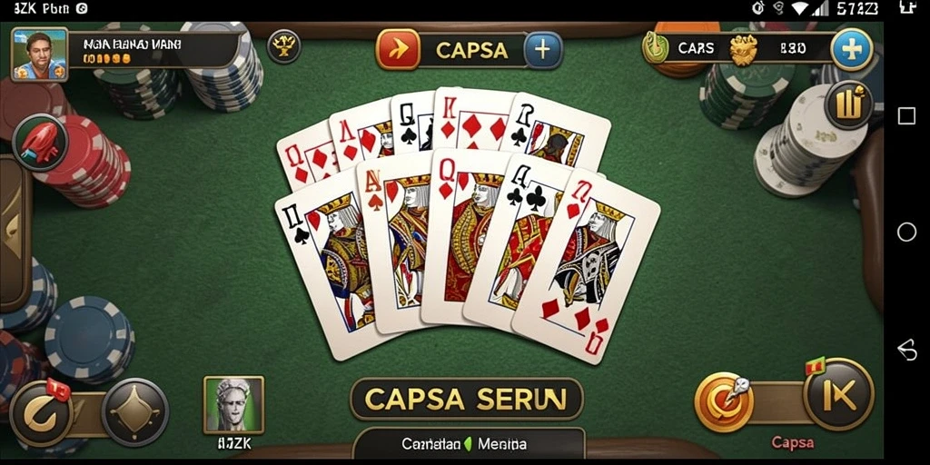 Tampilan antarmuka menarik dari game Capsa 5ZK.