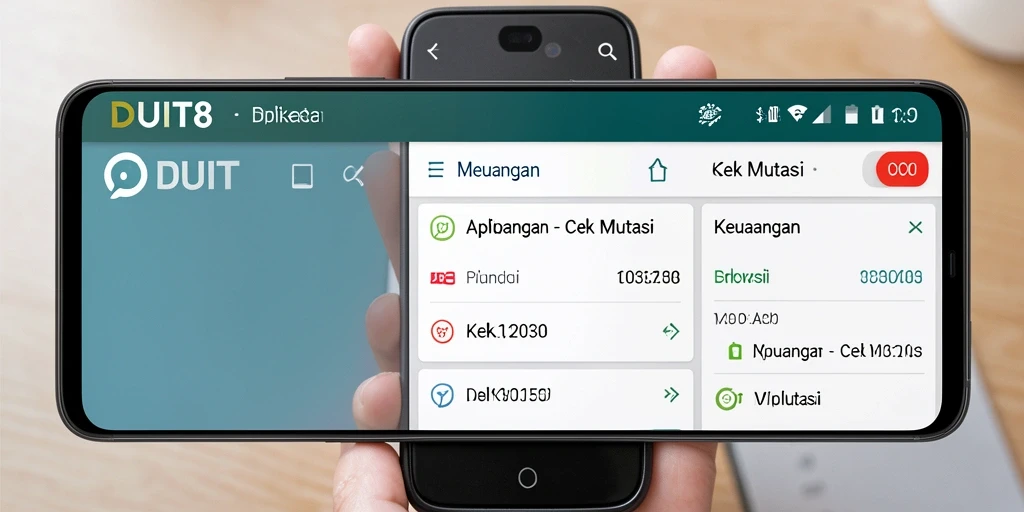 Tampilan antarmuka aplikasi Cek Mutasi DUIT8 yang intuitif.