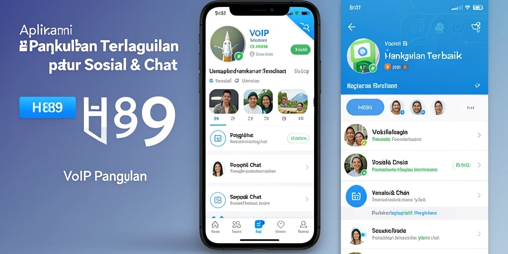 Tampilan antarmuka H89 untuk VoIP Panggilan yang modern dan ramah pengguna.
