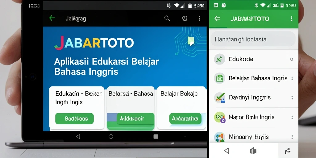 Antarmuka JABARTOTO yang interaktif untuk belajar Bahasa Inggris.