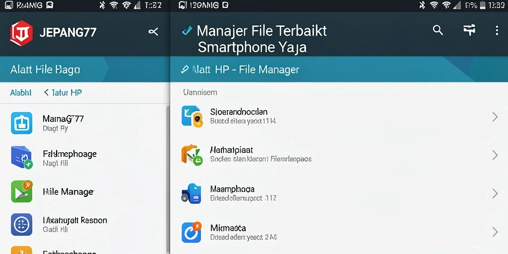 Tampilan antarmuka aplikasi JEPANG77 untuk manajemen file yang efisien.