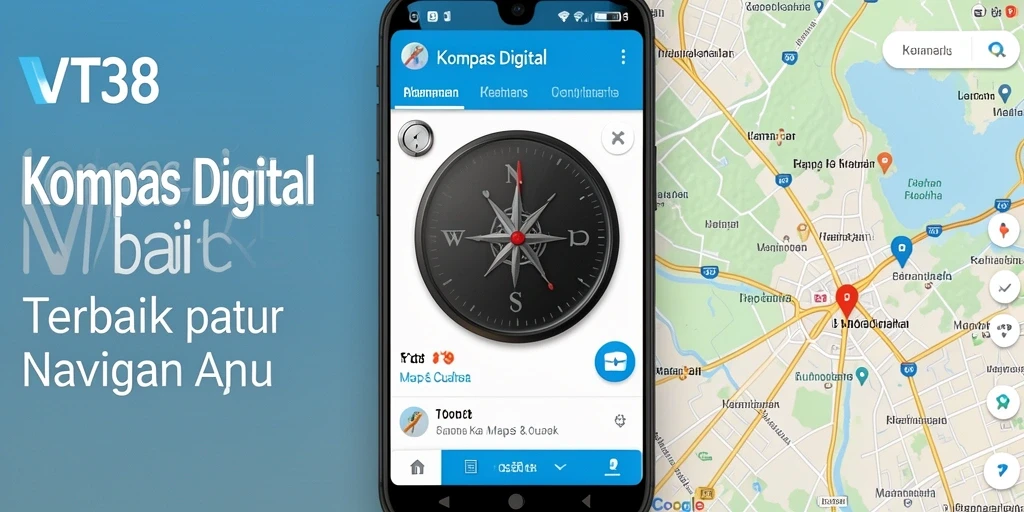 Antarmuka VT38 menampilkan kompas digital yang jelas dan intuitif.