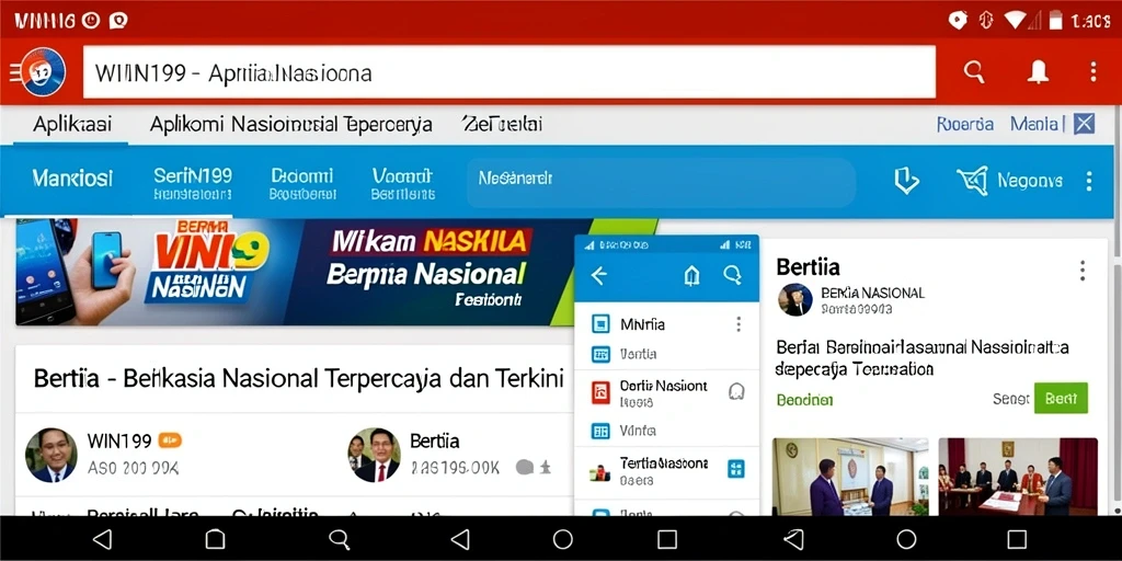 Antarmuka aplikasi WIN199 yang menampilkan daftar berita terkini.
