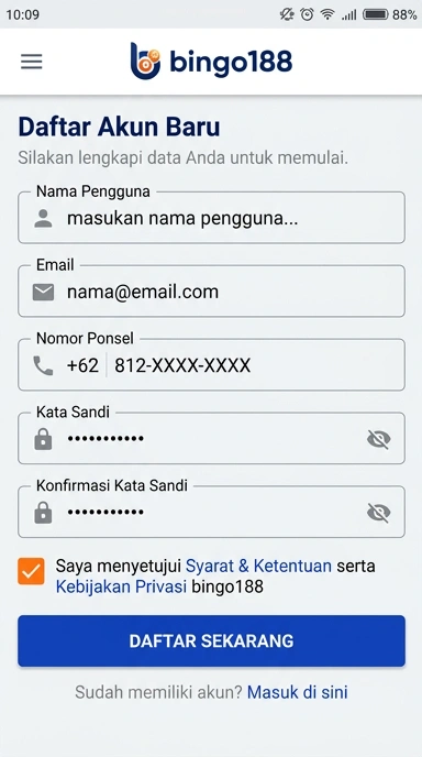 Buat Akun Baru bingo188 Dengan Mudah
